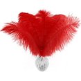 thumbnail image 2 of Piokio 20 plumas de avestruz rojas de 10 a 12 pulgadas (25 a 30 cm) a granel para decoraciones navideñas de bricolaje, centros de mesa de bodas, decoraciones Gatsby, 2 of 3