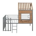 thumbnail image 6 of imerelez Metal Twin size Loft Bed with Roof, Window, Guardrail, Ladder Silver, 6 of 9