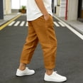thumbnail image 6 of OGLCCG Cotton Linen Pants for Girls Teens Summer Casual Straight Leg Boho Pants Elastic Waist Beach Trousers with Pockets 4-15 Years, 6 of 6