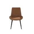 thumbnail image 6 of Modern Dining Chair Living Room Black Metal Leg Dining Chair-Brown-4pcs, 6 of 8