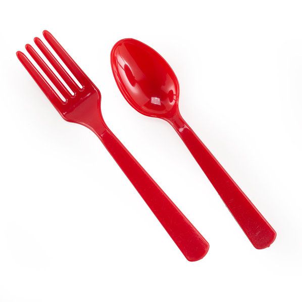 FORKS SPOONS RED