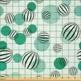thumbnail image 2 of Ambesonne Geometric Fabric by the Yard Microfiber, Abstract Watermelon Drawn, 10 Yards, Pale Seafoam Sea Green, 2 of 2