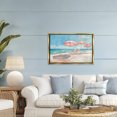 thumbnail image 3 of Stupell Industries Coastal Pastel Pink Watercolor Beach Gold Floating Frame Canvas Art, 31 x 21, by LSR Design Studio, 3 of 7