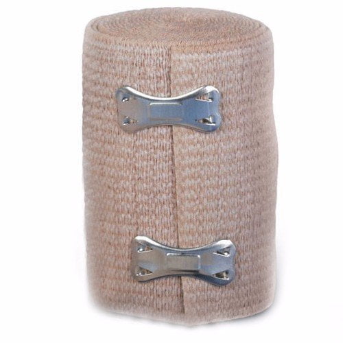 Bandage de Compression Élastique 5 Pieds Pieds x 4 Pouces Pouces avec Clips, 1 Rouleau