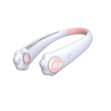 

cat paw hanging neck fan Bladeless Neck Fan Portable Fan Rechargeable Personal Fan Hands Free Around the Neck Fan 3 Speeds 3600mA