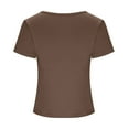 thumbnail image 3 of GUACER Crop T Shirts for Women Soft Stretchy Fabric Slim Fit Short Cap Sleeves U Neck Cropped Length Casual Tops, 3 of 5