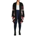 thumbnail image 3 of What's Next Women's and Women's Plus Striped Flyaway Cardigan Sweater, Midweight, Sizes XS-4X, 3 of 5