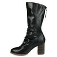 thumbnail image 2 of Journee Womens Sequoia Stacked Heel Mid Calf Boots, 2 of 9