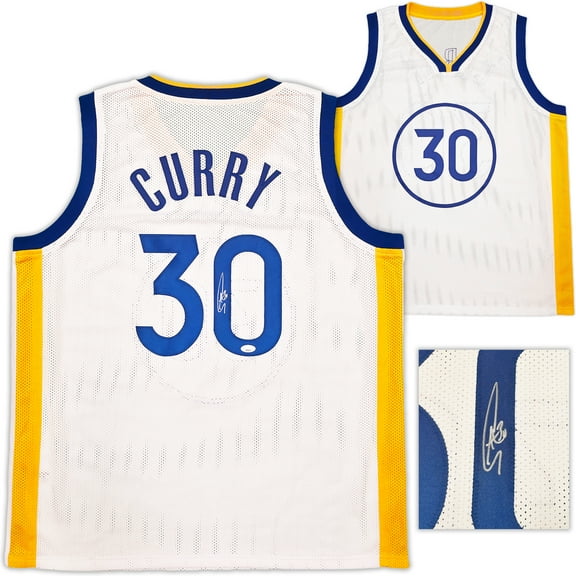 Golden State Warriors Stephen Curry Autographed White Jersey JSA 246198