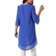 thumbnail image 3 of INSPIRAR CHIC Blusa de Chifón Asimétrica de Cuello Redondo para Mujer con Mangas de Volante de 3/4 y Corte Alto-Bajo en Azul Real XL, 3 of 5