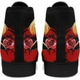 thumbnail image 3 of Coolcustomize Mens High Top Sneakers Lace-Up Gothic Designed Casual Steet Canvas Shoes for Women Red and Black Skull Shoes, 3 of 7