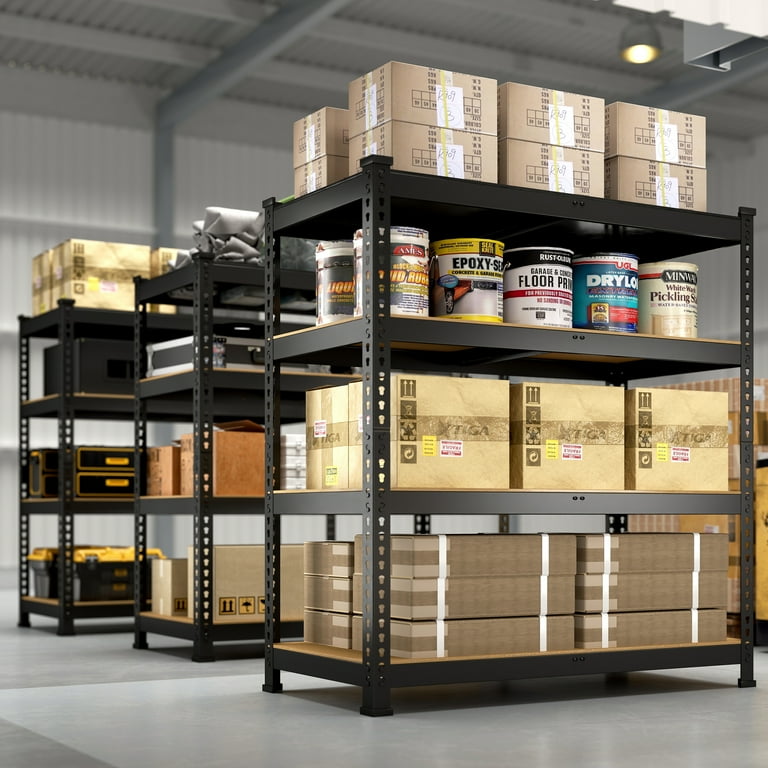 Enclosed Racking For Storage Heavy Duty Shelving Unit WFX Utility MantraRaj 4 Tier Heavy Duty Black ...