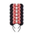 thumbnail image 1 of 6pcs/lot Mickey Mouse Ears Solid Black Red Bow Headband Set Costume Deluxe Fabric Mouse Ears Headband for Party Favor Decoration Gao Jinjia LED, 1 of 2