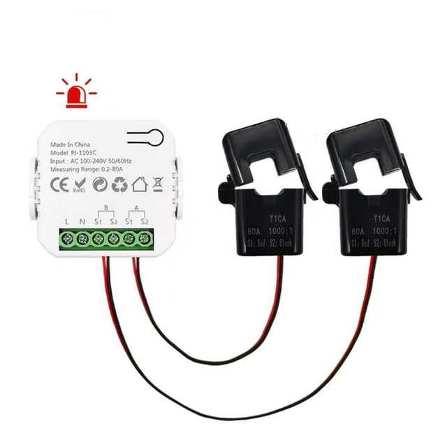 Medidor De Energía Inteligente WiFi, Medidor De Electricidad Monofásico De Doble Abrazadera Para Apartamento