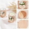 thumbnail image 3 of Paquete de 12 portavelas de madera para velas pequeñas con cuerda de yute y flor de espuma, ideales como recuerdos para bodas y fiestas., 3 of 6