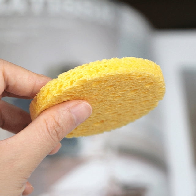 unbranded 20Ud Esponjas Faciales De Celulosa Amarillas Para Limpieza Y Maquillaje Suaves Y Exfoliantes