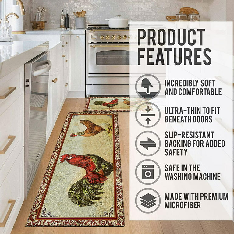 ROTTOGOON Kitchen Floor Mat Set of 2, Cushioned Anti Fatigue Kitchen Mat  17x59+17x29, Non-Slip Waterproof Kitchen Rug, Premium PVC Comfort  Kitchen Mats and Rugs for Kitchen, Office, Home, Laundry - Yahoo Shopping