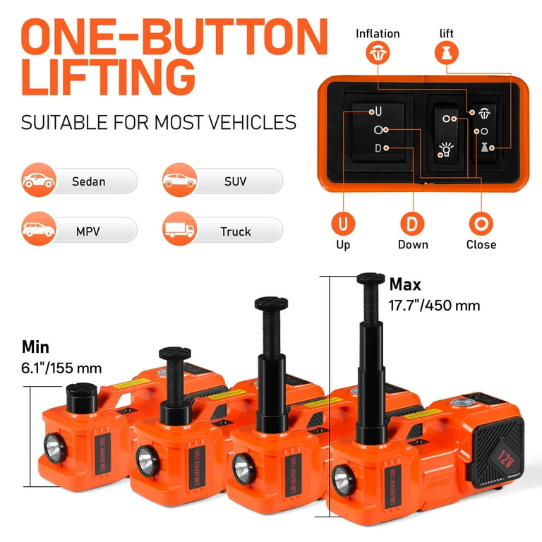Ktaxon Electric Car Jack, 5 Ton/11023 LBS Hydraulic Jack Lift with