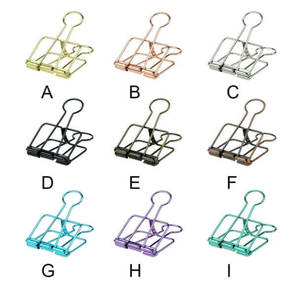 20 Pieces Metal Paper Clip Electroplated Examination Papers Solid Color