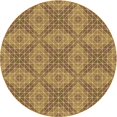 thumbnail image 1 of Ahgly Company Indoor Square Patterned Dark Bisque Brown Area Rugs, 3' Square, 1 of 6