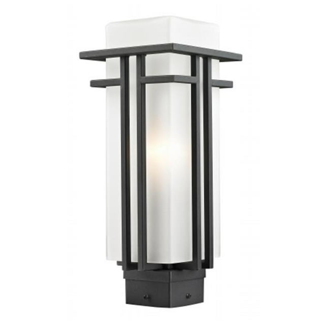 Z-Lite 549PHM-BK Outdoor Post Light with Matte Opal Shade, Glass