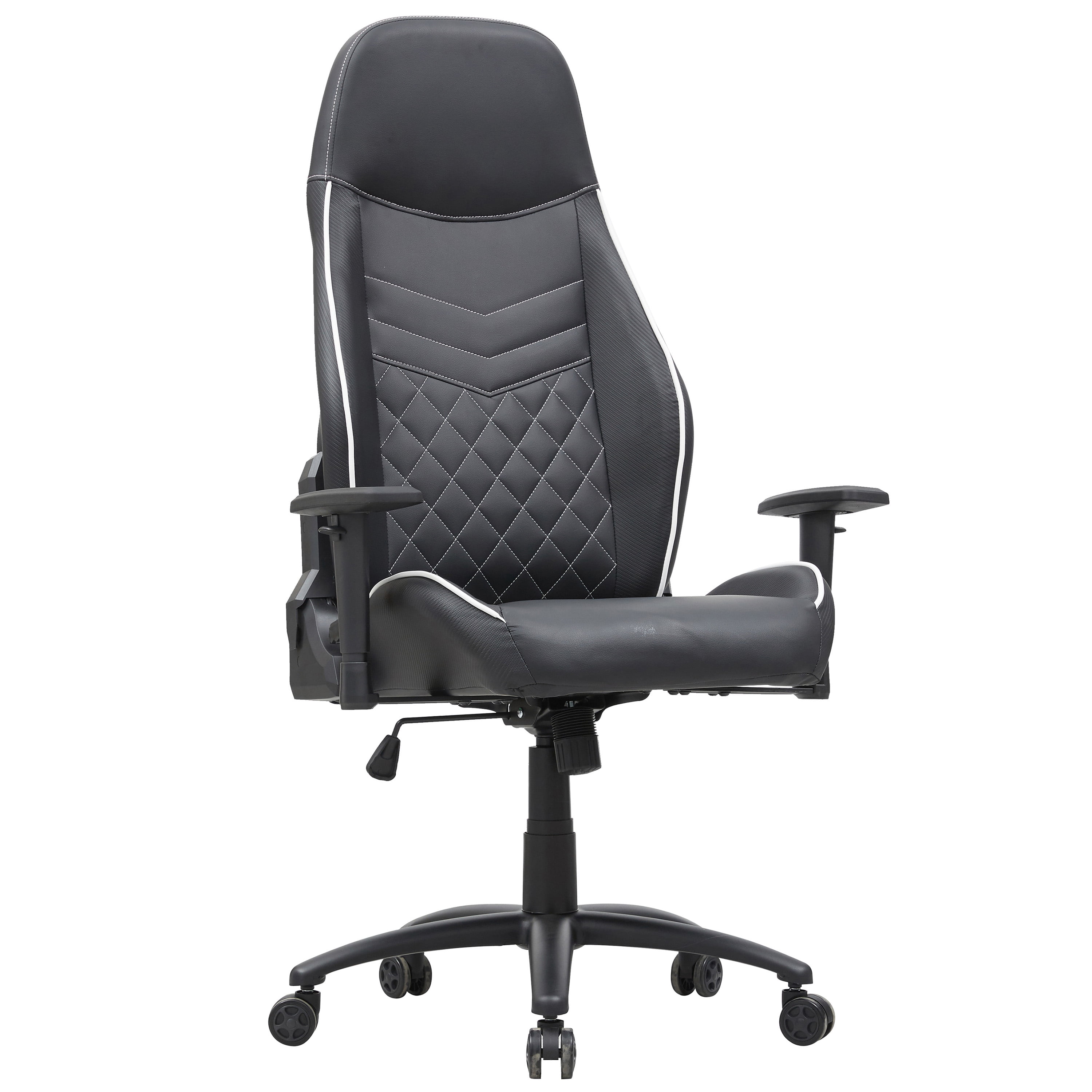 Furniture of America Consi Faux Leather Gaming Chair, Black, White