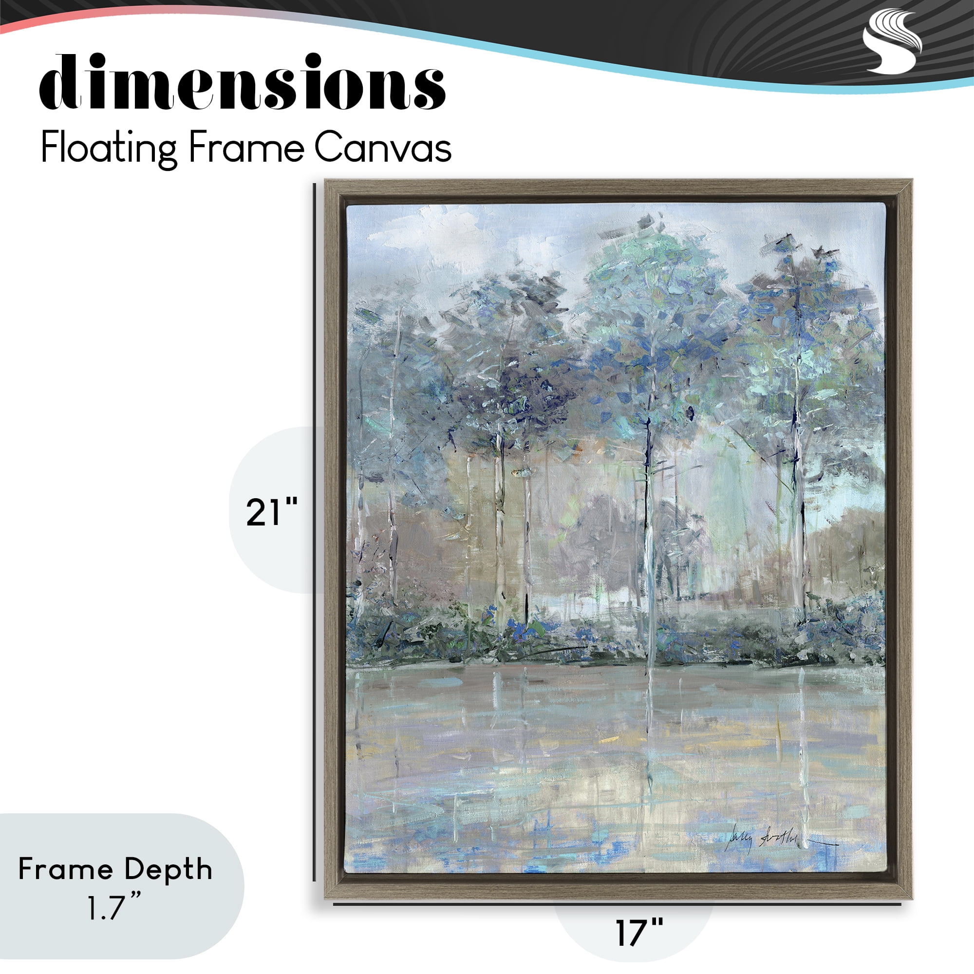 Stupell Industries Subdued Expression of Trees Brown Framed Floater Canvas Wall Art, design by Sally Swatland