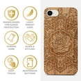 thumbnail image 4 of Case Yard Wooden Case Outside Soft TPU Silicone, Slim Fit Shockproof Wood Protective Phone Cover for Girls Boys Men and Women, Supports Wireless Charging Rose Flower Design case for iPhone-SE, 4 of 7