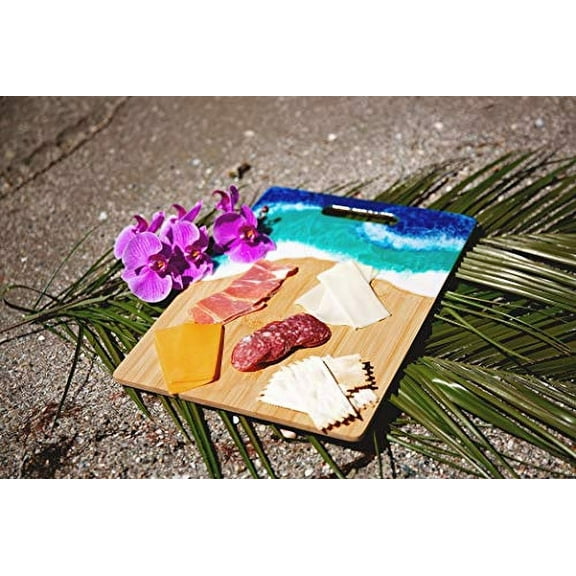 Bamboo Ocean Resin cheese and charcuterie serving boards, 11x15 Epoxy cutting board, Gift Board, Cheese board