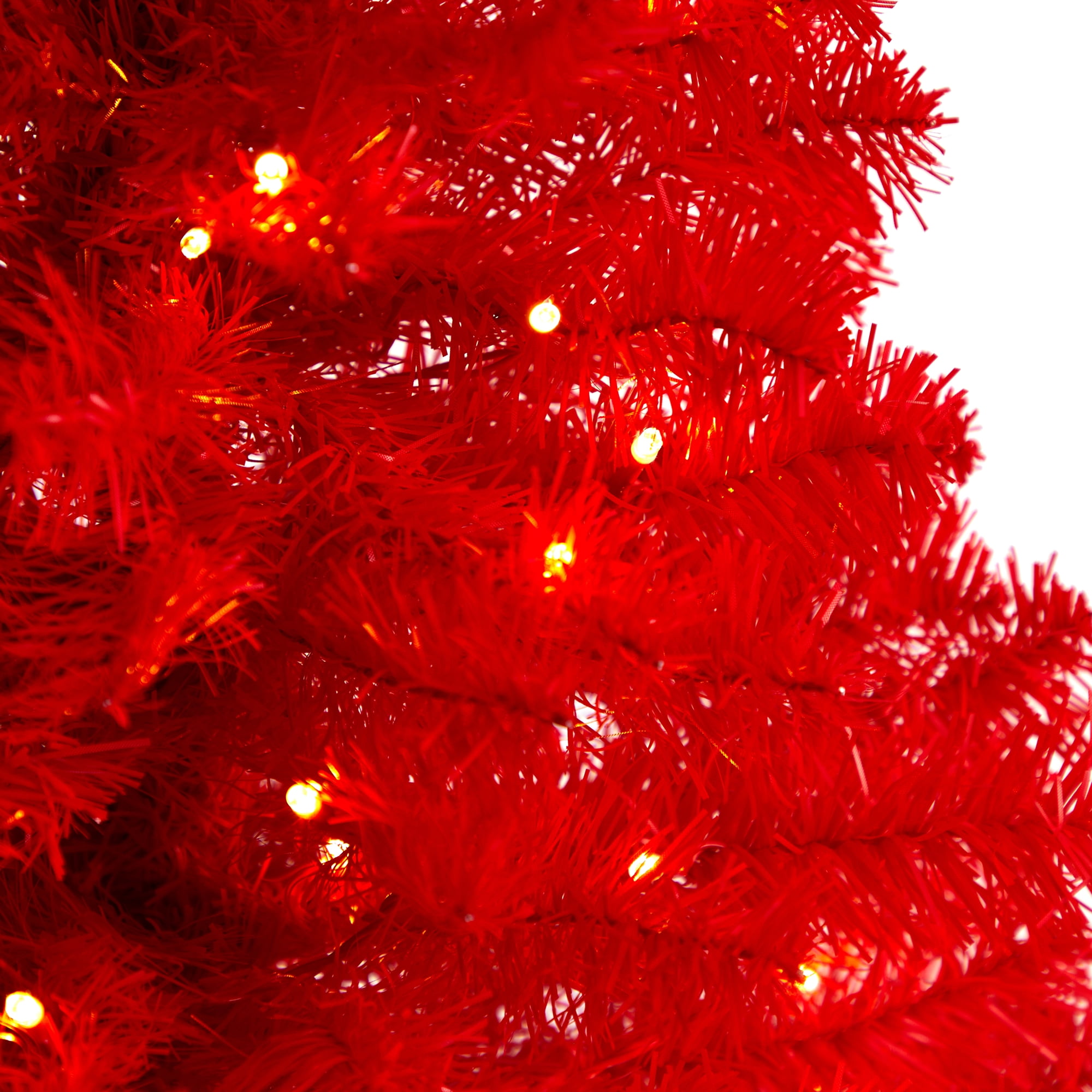 Nearly Natural 3ft. Red Artificial Christmas Tree with 50 LED Lights and 118 Bendable Branches
