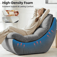 thumbnail image 5 of NOFFA Comfy Reading Chair for Adults, Boneless Couch with High Rebound Foam, Removable Scratch-Resistant Fabric for Bedroom, Living Room(Grey), 5 of 9