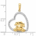 thumbnail image 4 of 14K Yellow & Rhodium White D/C Puppy In Heart Pendant (27.27 X 19.25) Made Peru -Jewelry By Sweet Pea, 4 of 7
