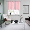 thumbnail image 4 of Pink Kitchen Curtains Small Short 39 Inch Length, Farmhouse Pink Decor Grommet Top Bedroom Living Room Curtains, Light Filtering Cafe Curtain Drapes 2 Panels Set 55''x39'', 4 of 9