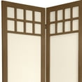 thumbnail image 2 of Oriental Furniture 5 1/2 ft. Tall Window Pane Fabric Room Divider, burnt Grey, 3 panel, 2 of 3