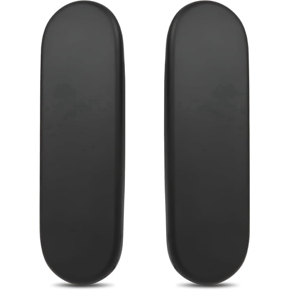 Replacement Armrest Pads for Office Chair, Black Vinyl Protective Caps for Fixed & Adjustable Armrests (1 Pair)