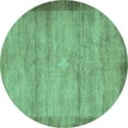 thumbnail image 1 of Ahgly Company Indoor Round Abstract Turquoise Blue Contemporary Area Rugs, 8' Round, 1 of 4