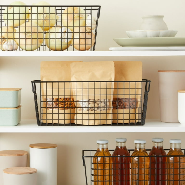 Black storage deals baskets for shelves