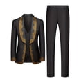 thumbnail image 2 of Beauty-Emily Men's 3-Piece Suit Set with Gold Accents – Blazer, Vest & Pants with Dust Bag, Formal Outfit for Wedding, Business & Gala, 2 of 9