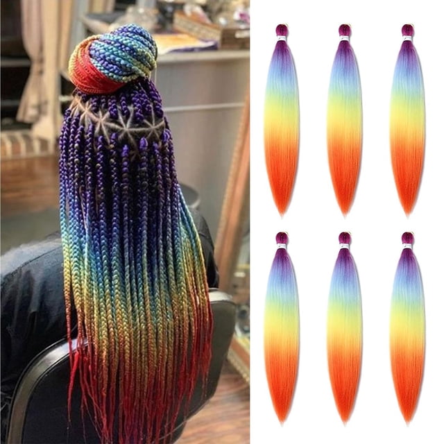 Extensiones de cabello trenzado preestiradas, 26 pulgadas, 6 paquetes/lote Phoenixfly, pelo de ganchillo de fibra resistente al calor para trenzas de caja, extensiones de cabello torcido Senegal (arco