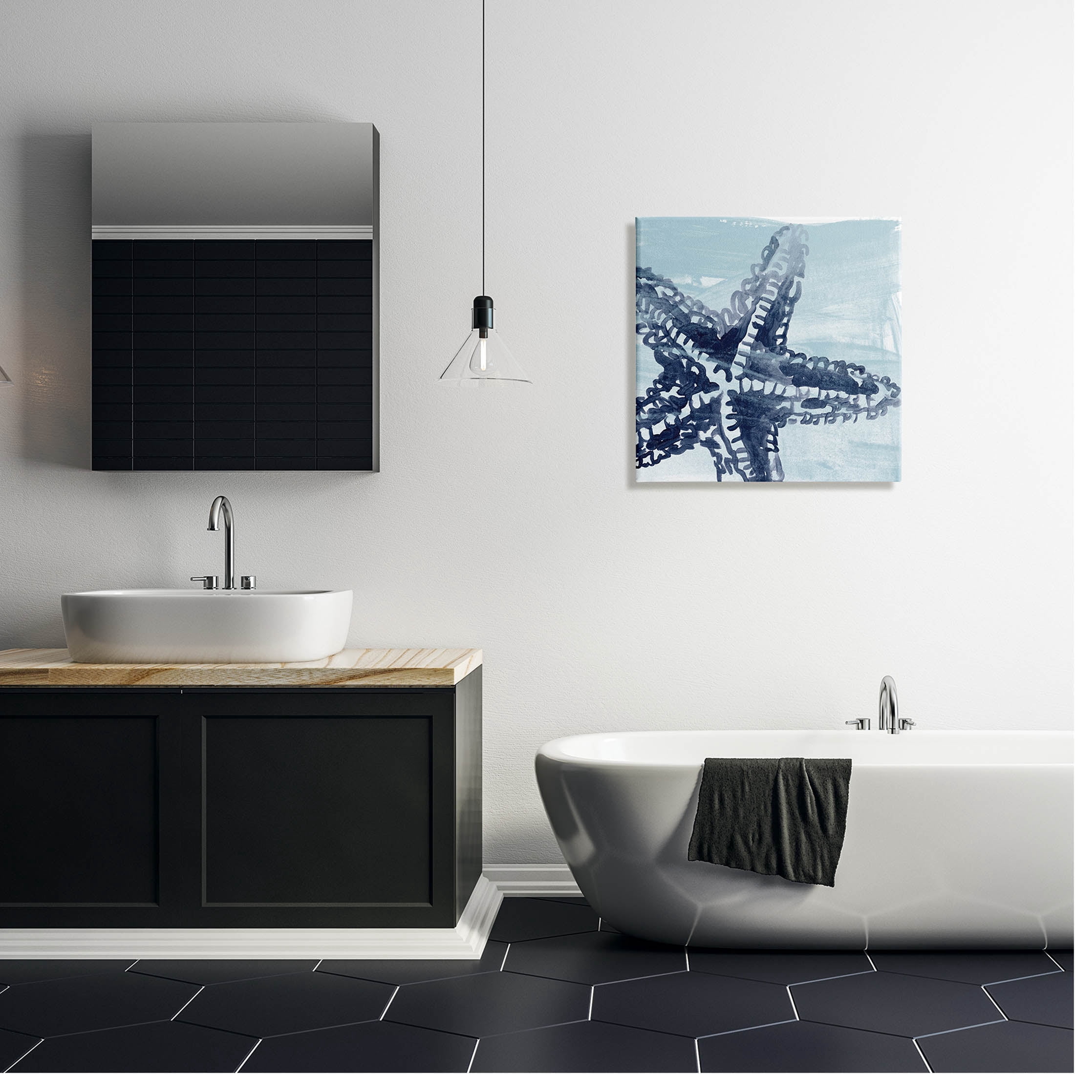 Stupell Industries Modern Sea Life Starfish Graphic Art Gallery Wrapped Canvas Print Wall Art, Design by June Erica Vess