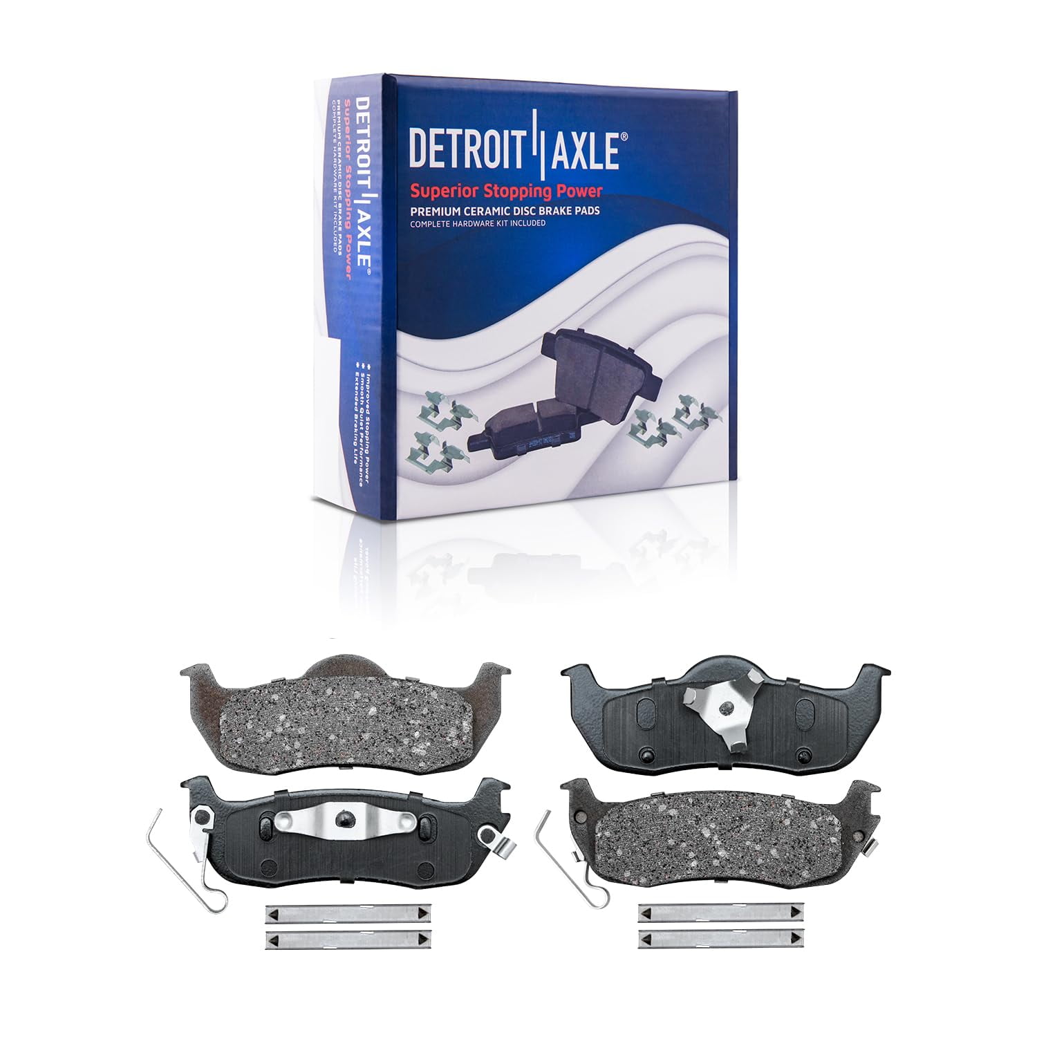 Detroit Axle - Brake Kit for 2005-2010 Jeep Grand Cherokee Commander Disc Brake Rotors 2006 2007 2008 2009 Ceramic Brakes Pads Front and Rear Replacement