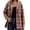 2-Brown——Jackets, variant on Women's Sherpa-Lined Hooded Jackets Gingham Casual Button Front Shackets with Pockets Red M