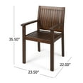 thumbnail image 4 of GDF Studio William Outdoor Acacia Wood Dining Chairs, Set of 2, Dark Brown, 4 of 9