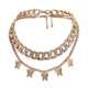 thumbnail image 2 of Collares de doble capa Yinane Cadena Gargantilla ajustable Plata, 2 of 4