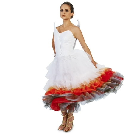 // Flaming Winged Wedding Dress Adult Costume//