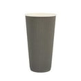 thumbnail image 5 of Restpresso 20 oz Gray Paper Coffee Cup - Ripple Wall - 3 1/2" x 3 1/2" x 6 1/4" - 250 count box, 5 of 8