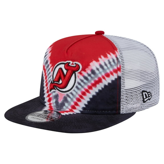 Men's-New Era  Black/Red New Jersey Devils Throwback V-Dye Adjustable Golfer Hat