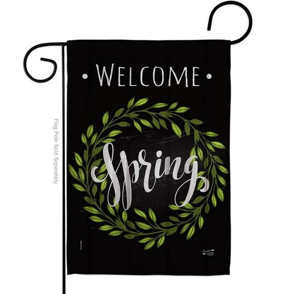 Angeleno Heritage G135438-BO Spring Wreath Floral Double-Sided Decorative Garden Flag, Multi Color