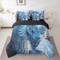 thumbnail image 3 of Homewish 3D Blue Dragon Twin Bedding Sets 7-Piece for Teens, Magic Western Animal Bedding Comforter Set, Gothic Wildlife Reversible Sheet Sets, Ultra Soft Bedroom Decor, 3 of 8