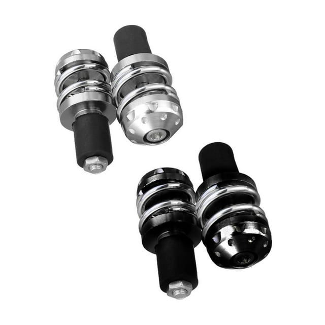 Mango Antivibración para Motocicleta de 1 Pulgada, Extremo de Barra, Tapón de Agarre, Tapa de Extremo Negro Y Plateado Macarena Empuñadura de tapón de extremo de barra de manija